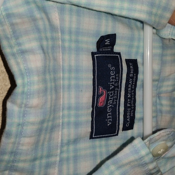 Vineyard Vines Classic Fit Murray Button Up Cotton Pastel Plaid Spring Easter M - Picture 4 of 6